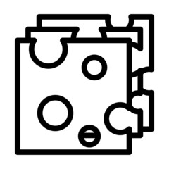 slice cheese line icon vector. slice cheese sign. isolated contour symbol black illustration