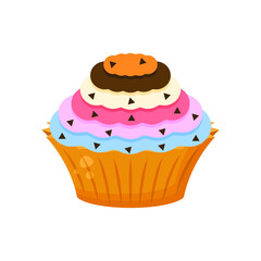 Abstract Flat Fast Food CupCake Meal Background Vector Design Style Cooking, Breakfast
