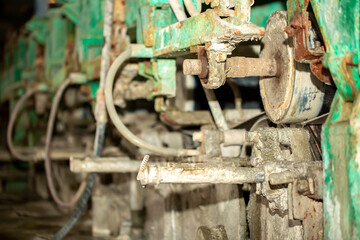 Slate factory, manufacturing technology.Modern equipment and machine tool automation. Technological works for the production of slate. Factory working atmosphere.