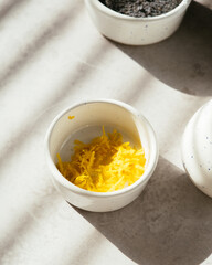 lemon zest in a bowl