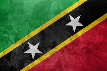 Textured photo of the flag of Saint Kitts and Nevis.