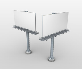 Obraz premium 3D Rendering illustration for billboard mockup. Twin billboard and landscape orientation.
