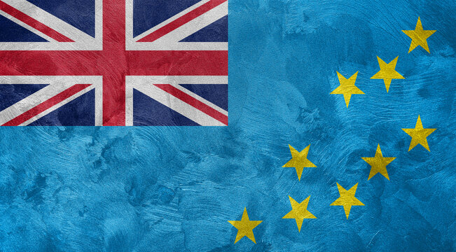Textured photo of the flag of Tuvalu. - Powered by Adobe