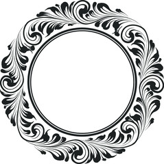 decorative-leaves- with- round-frame | abstract floral frame