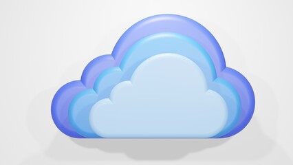 3d icon of a cloud. 3d render. Design for weather forecast.