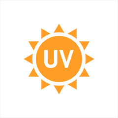 UV radiation vector icon on white background