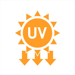 UV radiation vector icon on white background