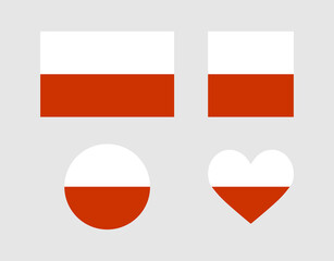 poland set of flags with geometric shapes. Vector illustration.
