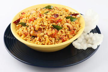 Tomato rice.spicy South Indian rice recipe Tomato pulao or Tomato Rice ,South Indian Thakkali Sadam ,Tomato Bath an Indian vegetarian dish. Healthy nutritious
