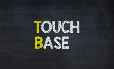 Obraz premium Touch base - TB acronym written on chalkboard, business acronyms.
