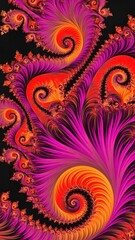 3d fractal illustration. Abstract fractal in bright and colorful color. Fractal abstract forms.