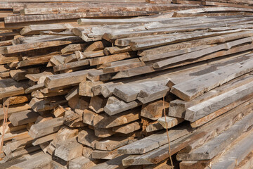 Wood stack storage of timber materials and lumber pile industry