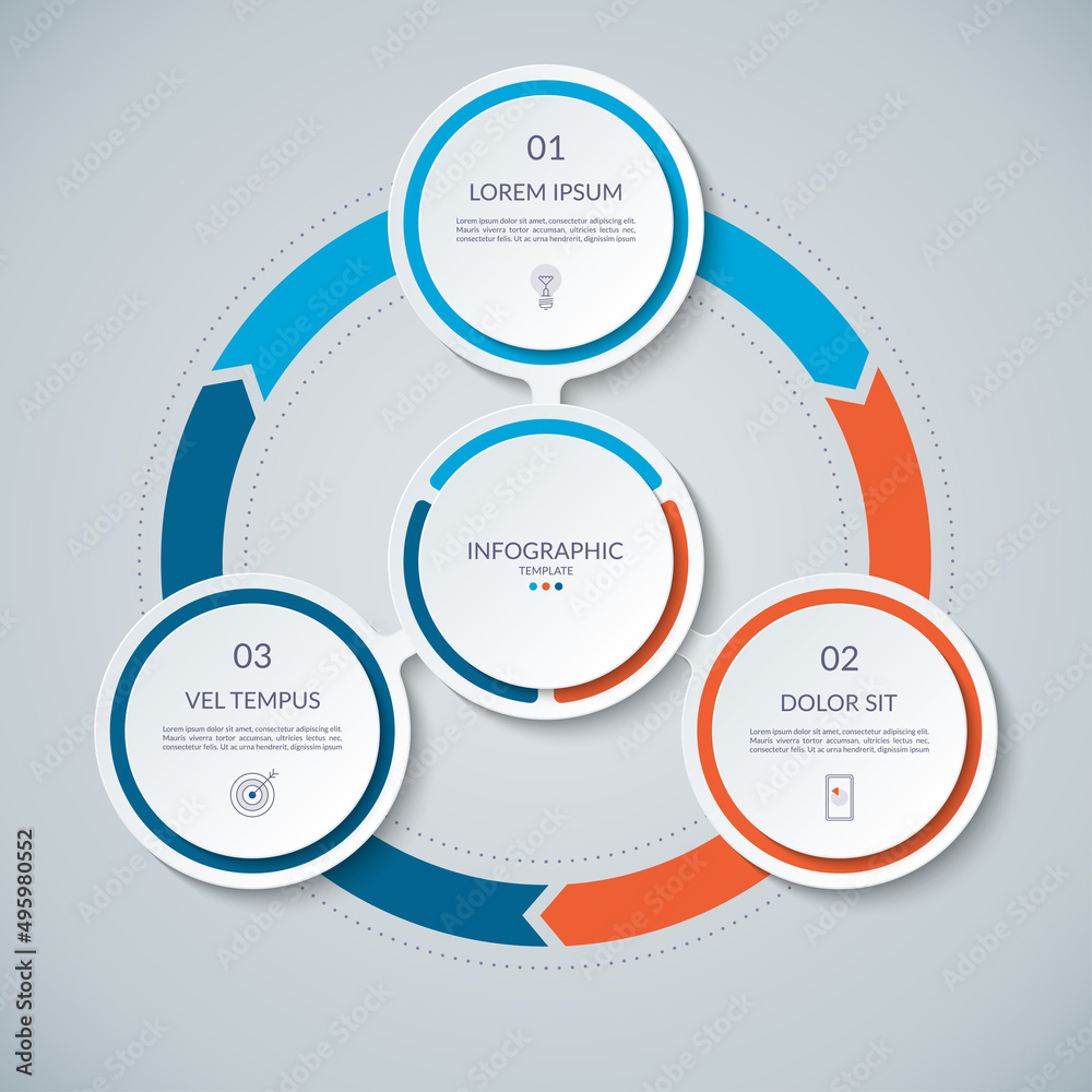Canvas Prints infographic circle with 3 options, parts. 3-step vector template for business infographics. process 