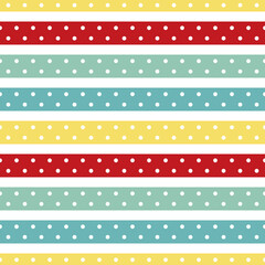 Multicolored stripes with dots. Seamless pattern for any use. Vintage striped background.