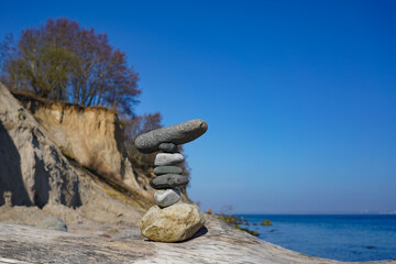 The cliff coast "Brodtener Steilufer" at the Baltic sea. The Coastal cliff is located at the Lübeck bay between Travemünde and Niendorf.