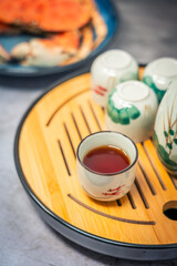 Delicious Steamed  Stone Crab and Japanese Plum Sake
