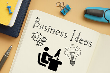 Business ideas are shown on the photo using the text