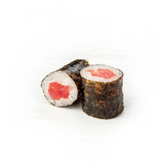 rolls, Japanese cuisine, on a white background

