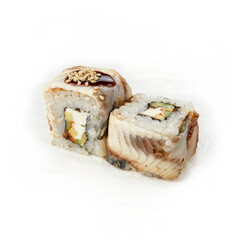 rolls, Japanese cuisine, on a white background
