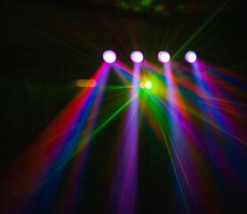 Obraz premium Color disco club light with special effects and laser show