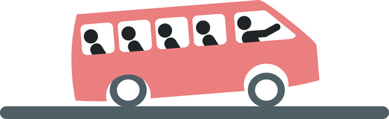 Isolated vector illustration of a car accelerating. Example of inertia. 
