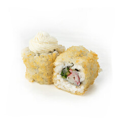 rolls, Japanese cuisine, on a white background
