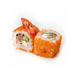 rolls, Japanese cuisine, on a white background
