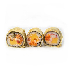 rolls, Japanese cuisine, on a white background
