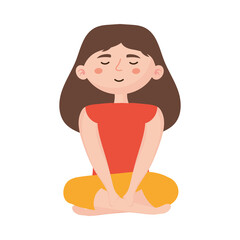 girl seated practicing yoga