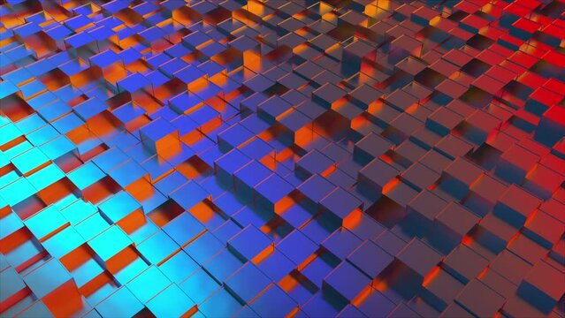 Cubes with colorful light. Computer generated 3d render
