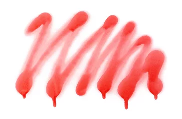  Red spray stain, graffiti lines zigzag isolated on white, clipping path © dule964