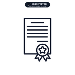 certificate icon symbol template for graphic and web design collection logo vector illustration