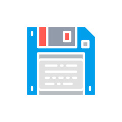 Vector save, diskette white line icon. Symbol and sign illustration design.