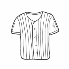 Doodle baseball uniform. Sportwear. T-shirt and pants. Vector illustration