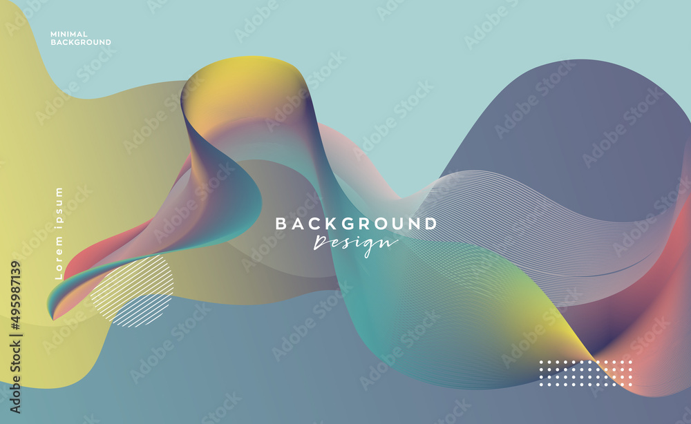 Poster abstract colorful dynamic fluid wave background. landing page design template.