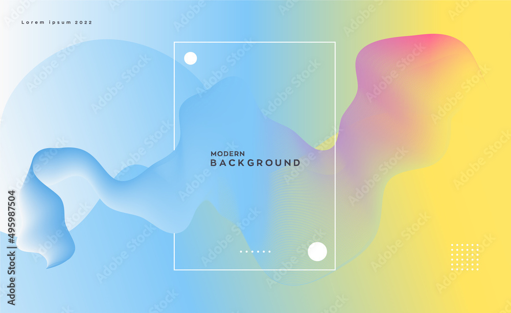 Poster abstract colorful dynamic fluid wave background. landing page design template.