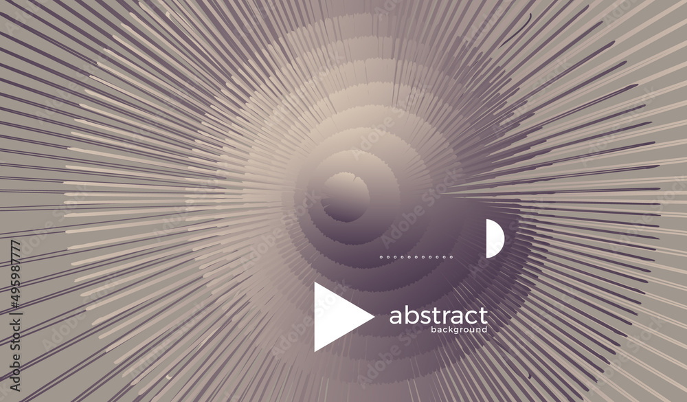 Poster abstract wavy background for brochure, cover and flyer. dynamic particle strive out from center. vec