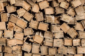 Wood stack storage of timber materials and lumber pile industry