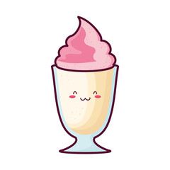 milkshake kawaii comic character