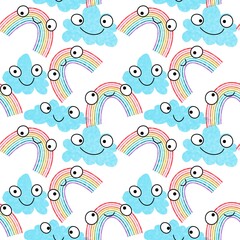 Rainbow seamless pattern for fabrics and textiles and packaging and gifts and cards and linens and kids