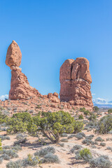 Balanced Rock in Arches National Park located in Utah