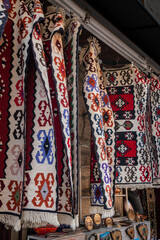 Carpets hanging in a souvenire shop in the city of Mostar, Bosnia & Herzegovina