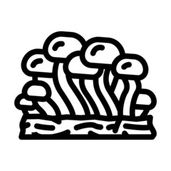 shimeji mushroom line icon vector. shimeji mushroom sign. isolated contour symbol black illustration