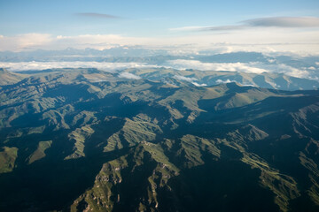 Peruvian mountain range above the clouds