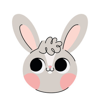 happy gray bunny