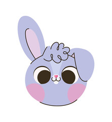 happy purple bunny