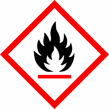 señal, ghs02, señal, Materias inflamables, pictograma ...