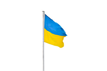 Flag of Ukraine or Ukrainian flag isolated on white background.