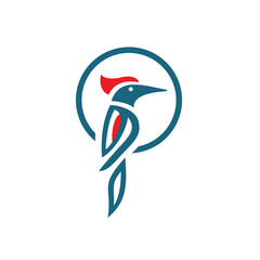 woodpecker logo design white background