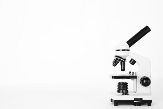 Microscope for laboratory research isolated on white background